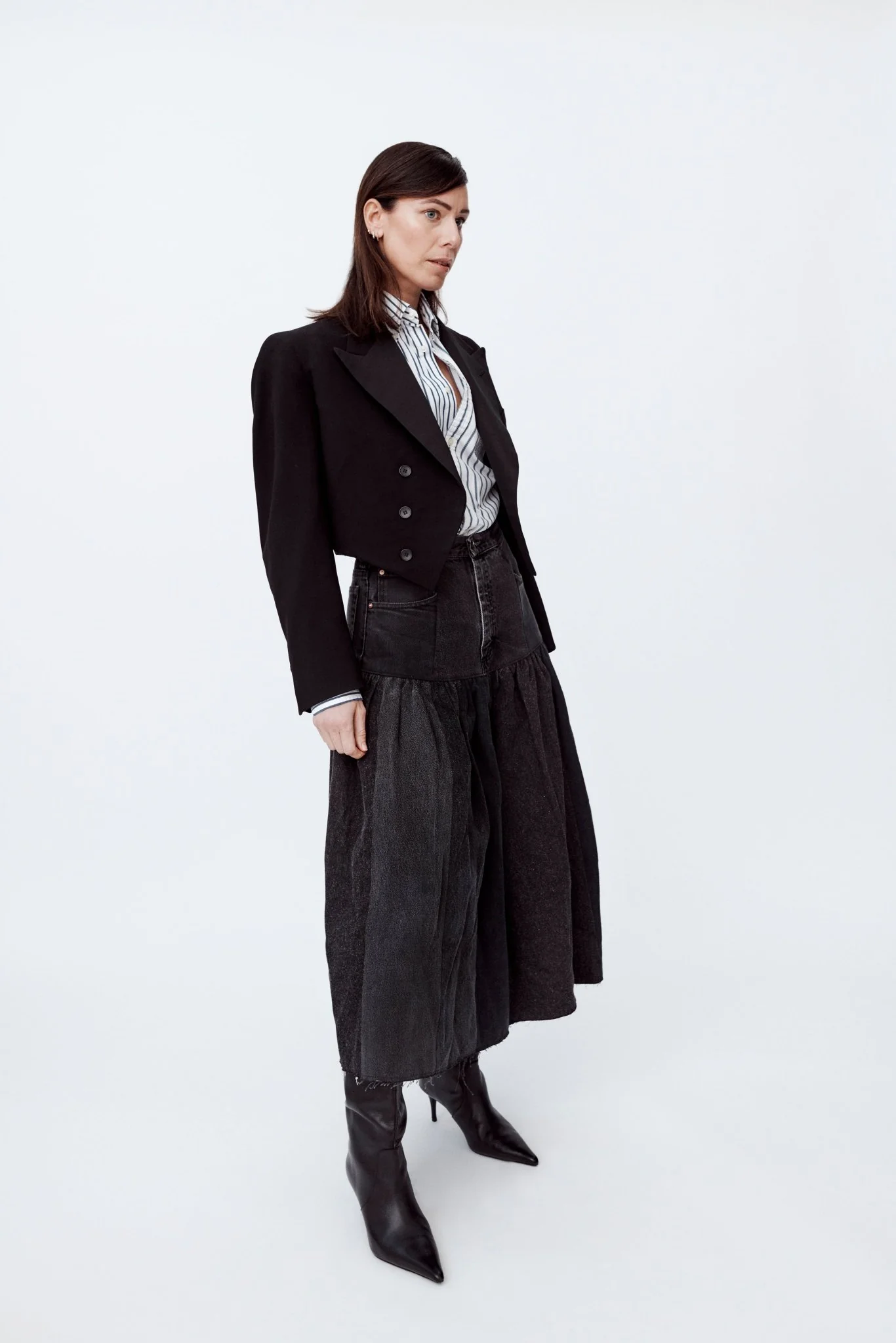 Harvard Denim Skirt Charcoal - Image 4