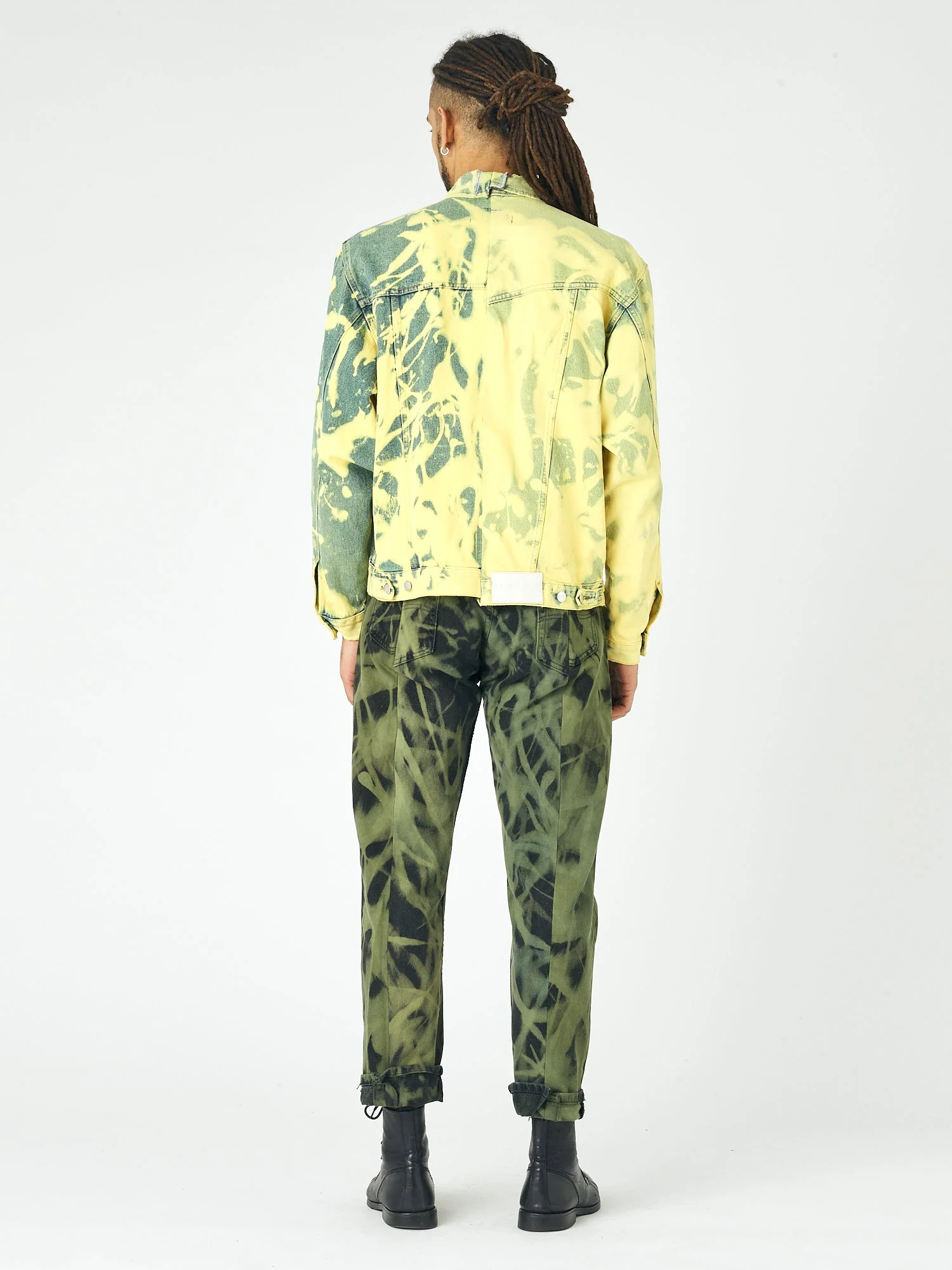Men's Classic Denim Jacket Bleach Yellow - Image 7