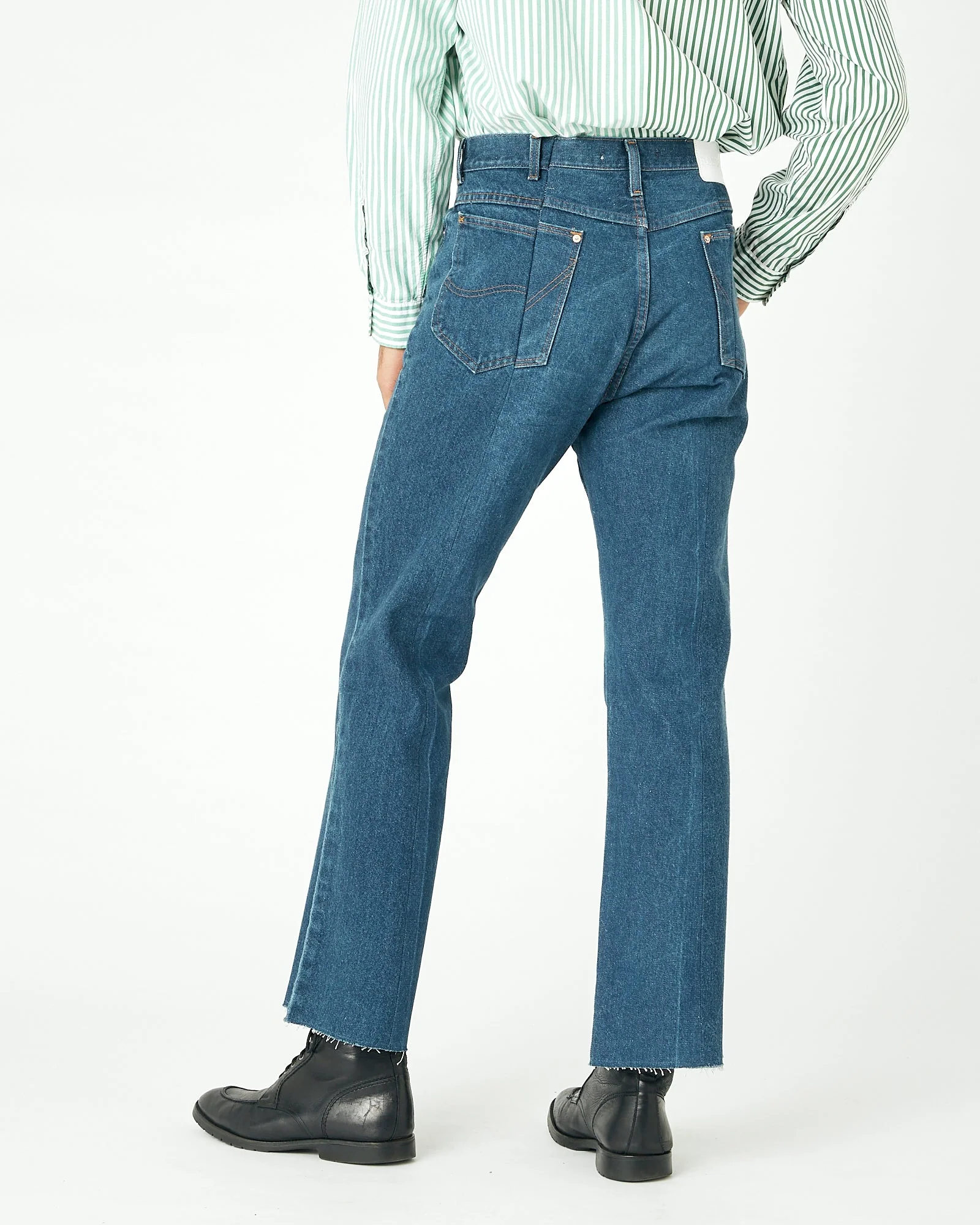 Men's Flare Jean Dark Blue - Image 4